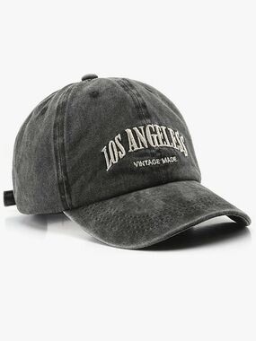 Los Angeles Embroidered Vintage-Made Black Baseball Cap